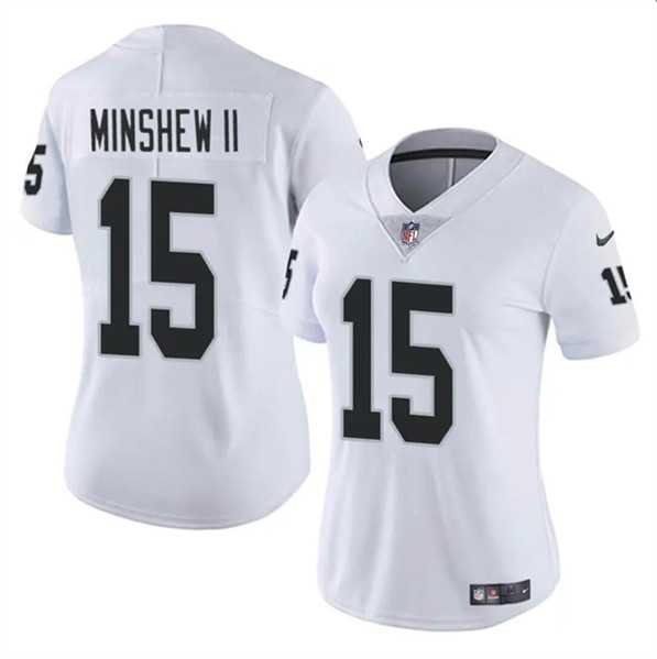 Womens Las Vegas Raiders #15 Gardner Minshew II White Vapor Stitched Jersey Dzhi